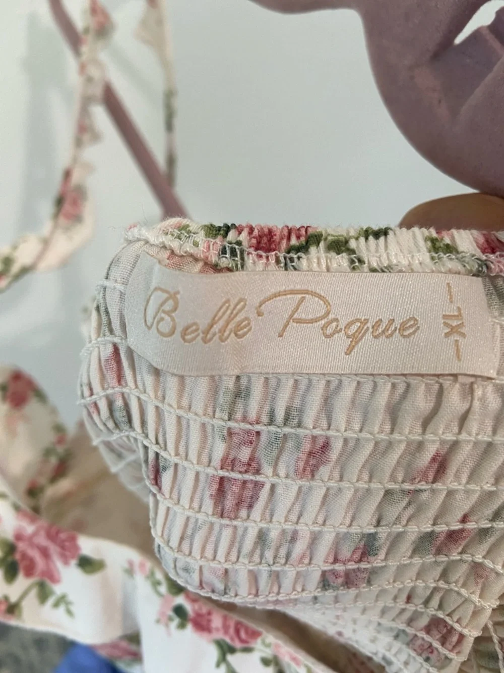 Belle Poque Floral Ruffle Sundress - Cream with Pink Roses. XL